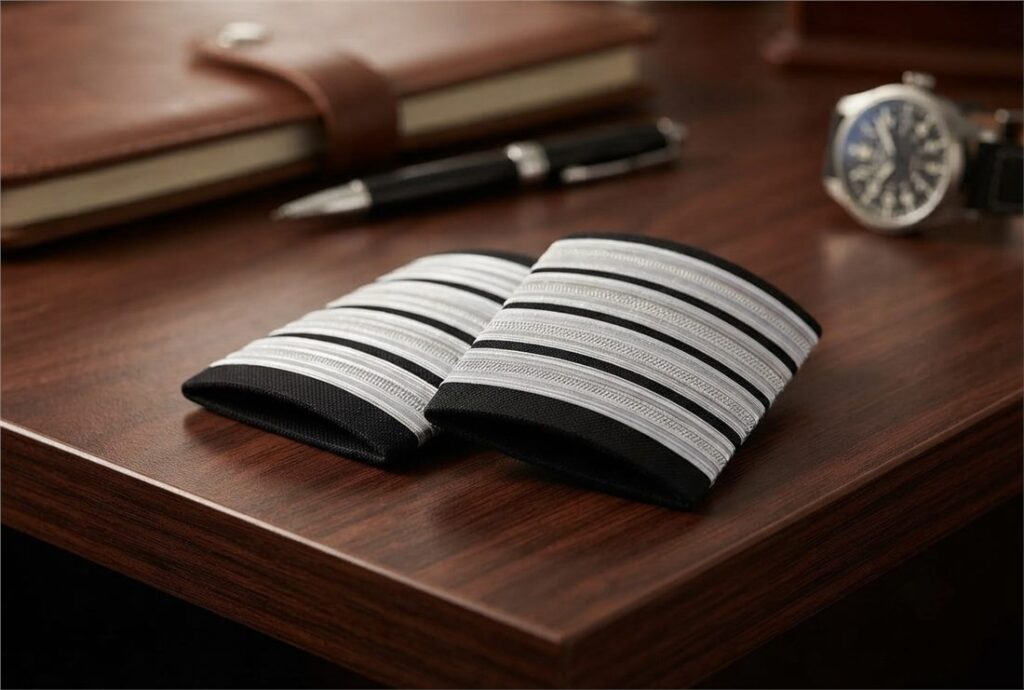 4 Silver Stripes Epaulettes