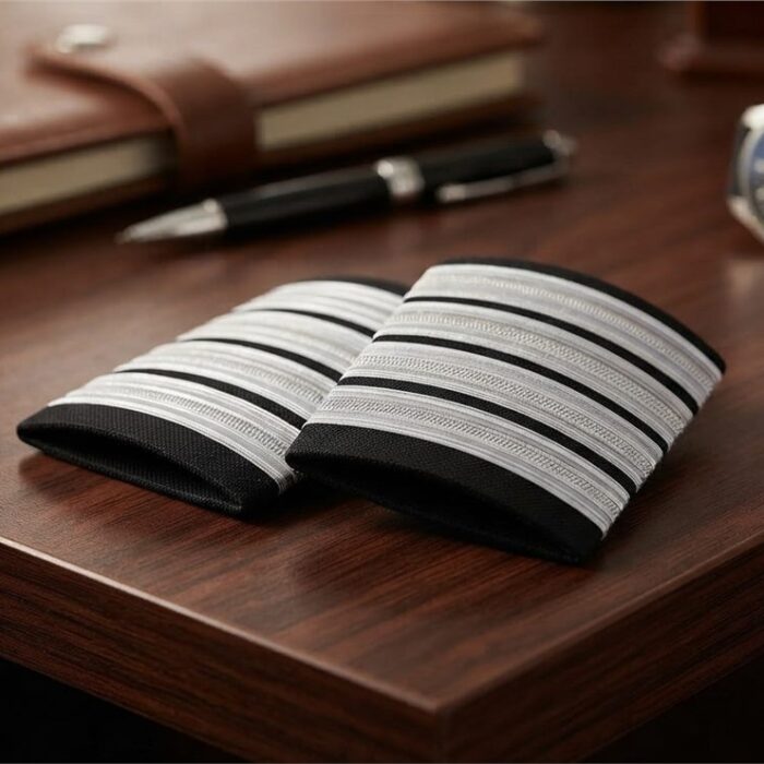 4 Silver Stripes Epaulettes