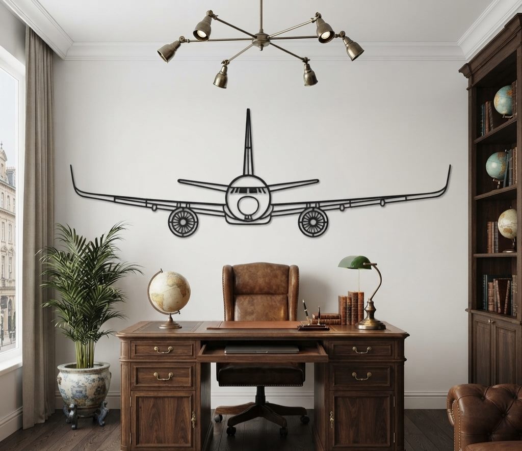 A320 NEO Metal Wall Art Front View