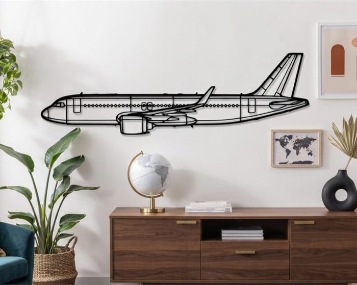 A320 NEO Metal Wall Art Side View