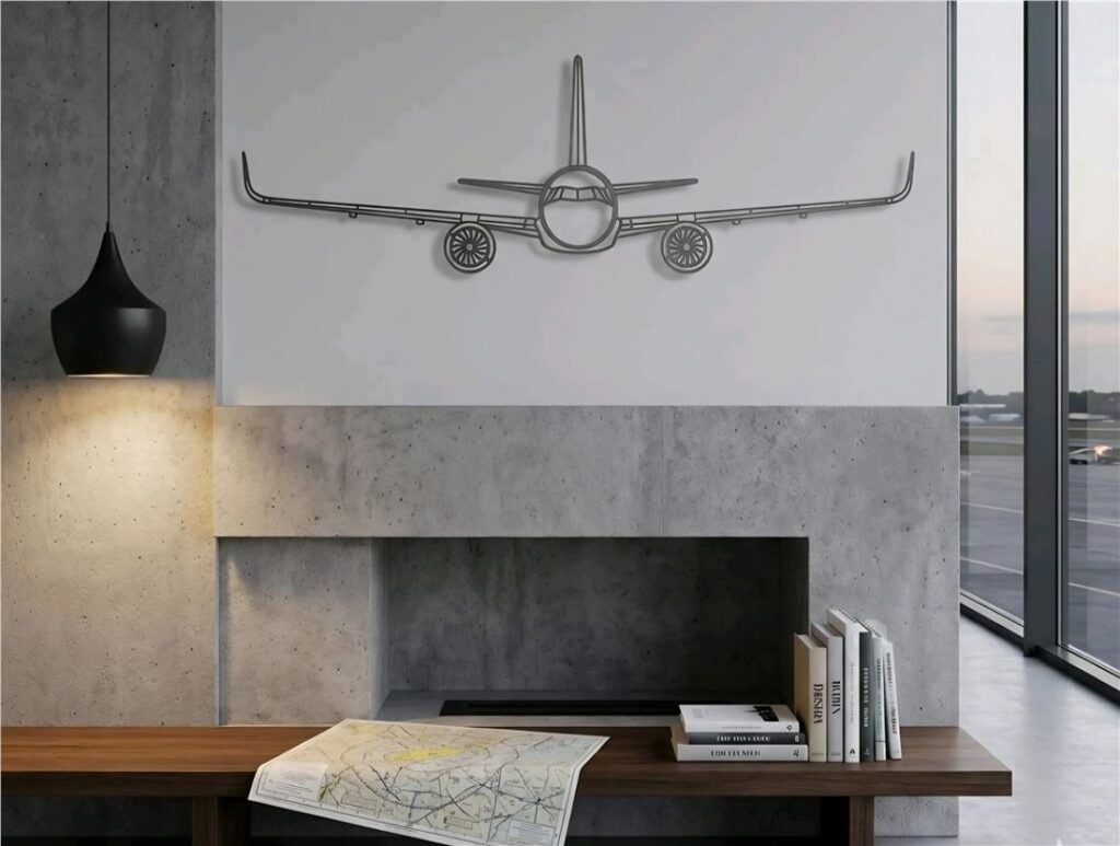 A321 Metal Wall Art Front View