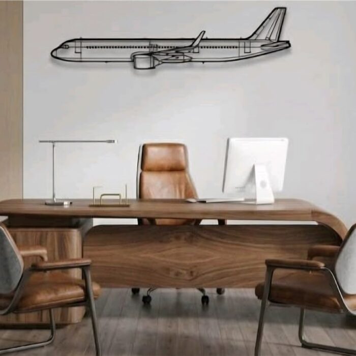 A321 Metal Wall Art Side View