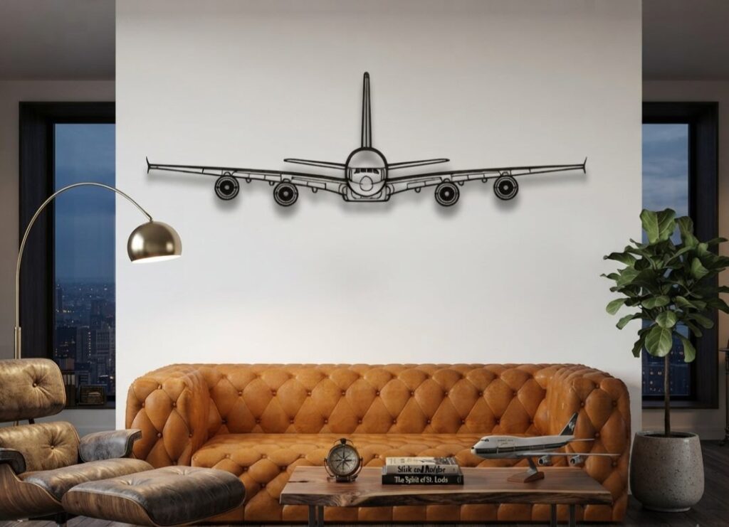 A380 Metal Wall Art Front View