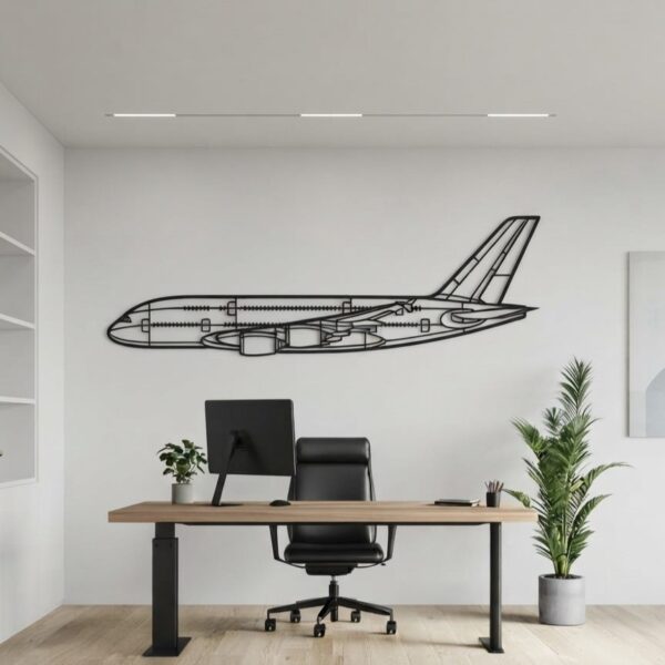 A380 Metal Wall Art Side View