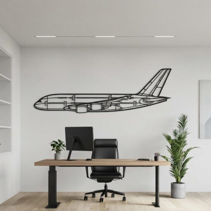 A380 Metal Wall Art Side View