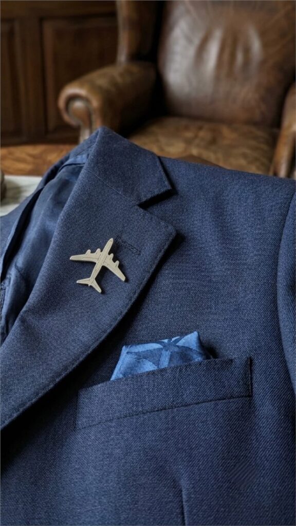Airplane Silver Brooch