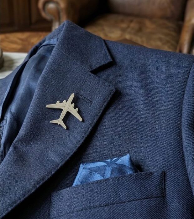 Airplane Silver Brooch
