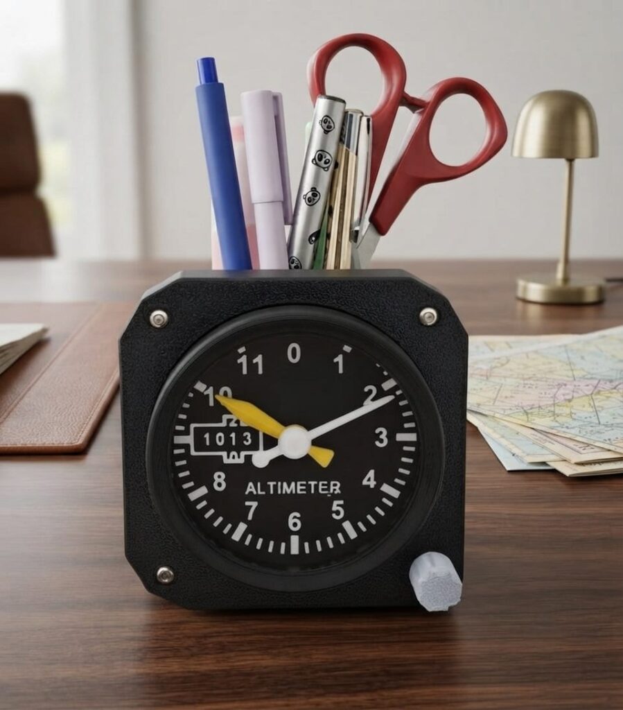 Altimeter desk clock