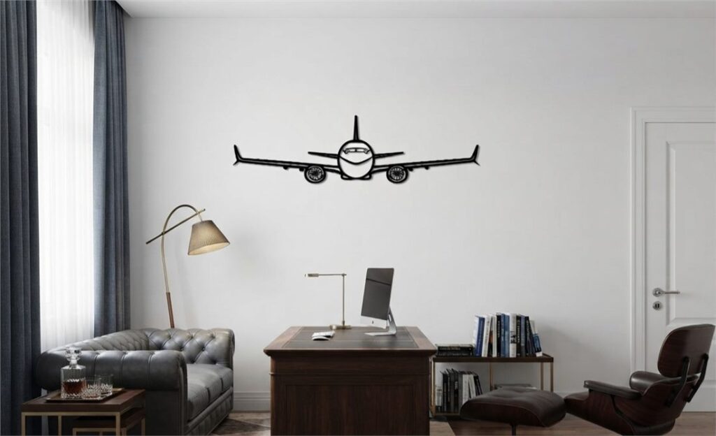 B737 MAX Metal Wall Art Front View