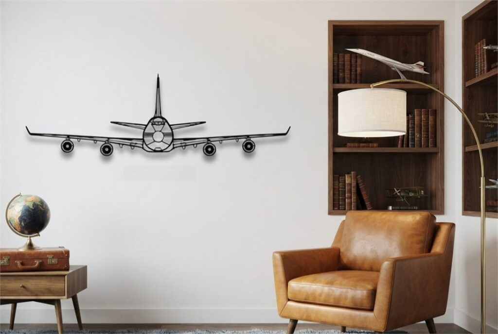 B747 Metal Wall Art Front View
