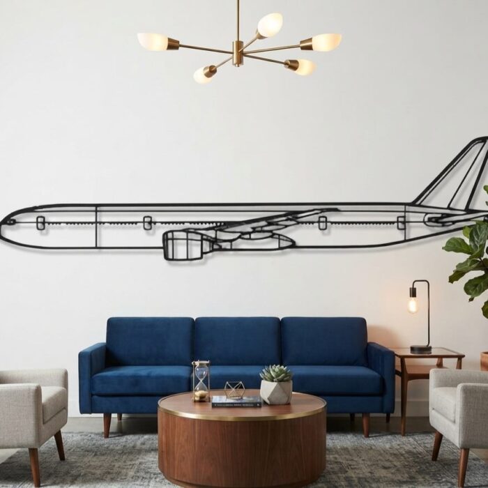 B777 Metal Wall Art Side View