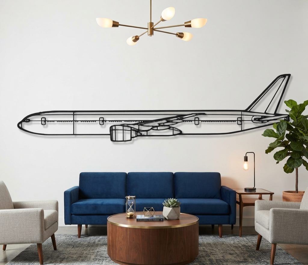 B777 Metal Wall Art Side View