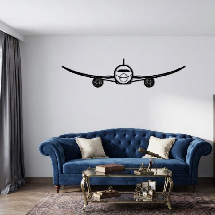 B787 Metal Wall Art Front View