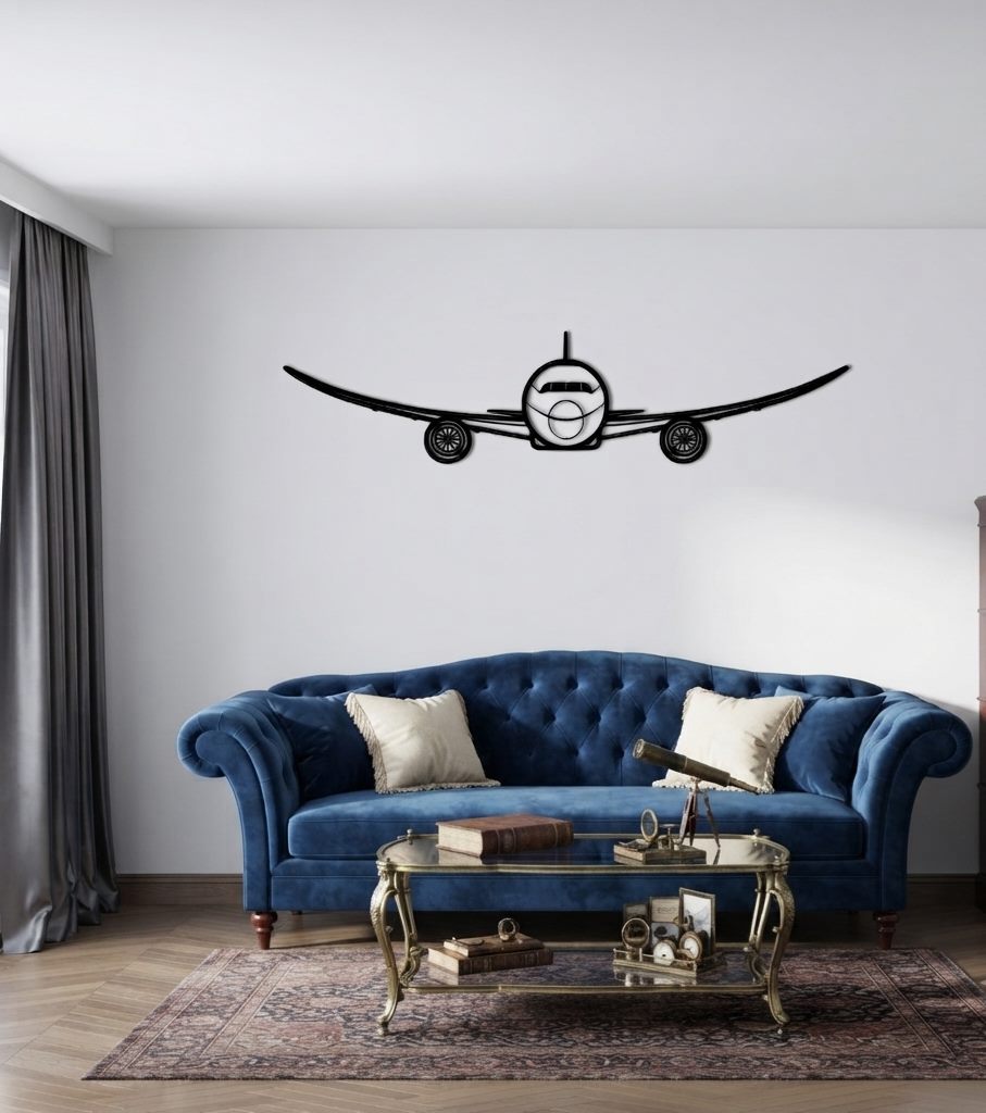 B787 Metal Wall Art Front View