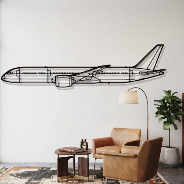 B787 Metal Wall Art Side View