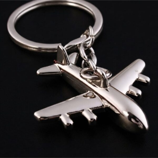 Commercial Airplane Metal Keyring