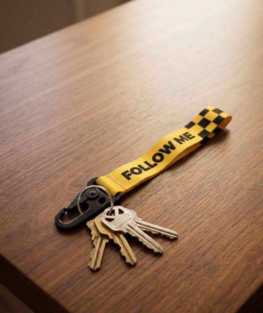 Follow Me Metal Hook Keyring