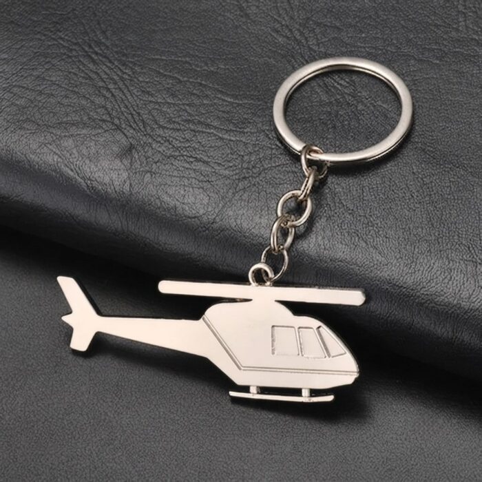 Helicopter Metal Keyring