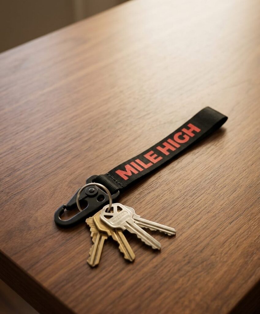 Mile High Metal Hook Keyring