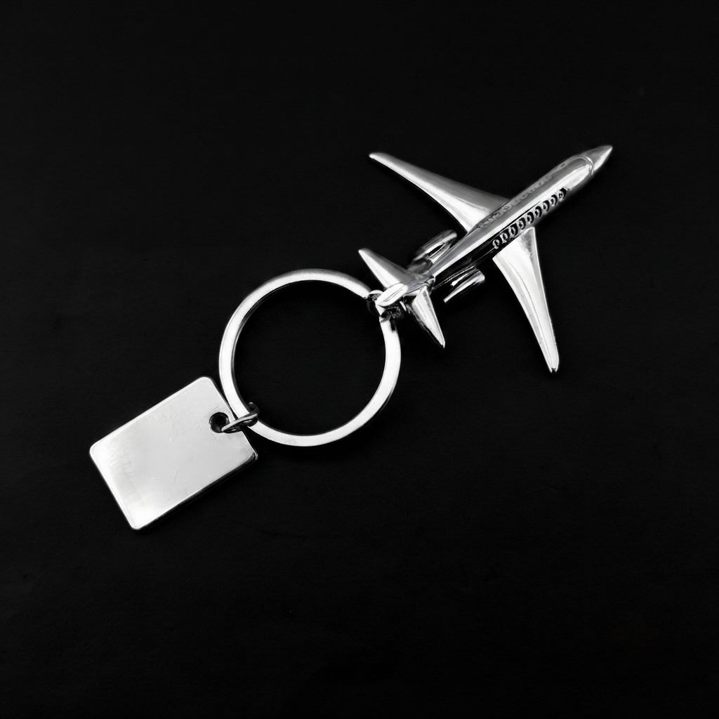 Private Jet Metal Keyring