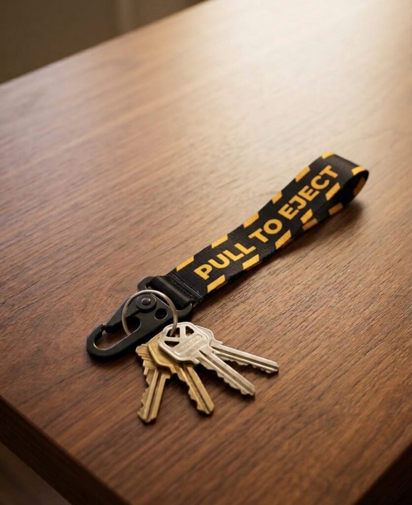 Pull To Eject Metal Hook Keyring