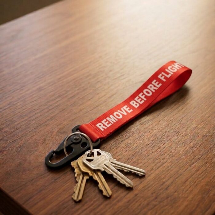 Remove Before Flight Metal Hook Keyring