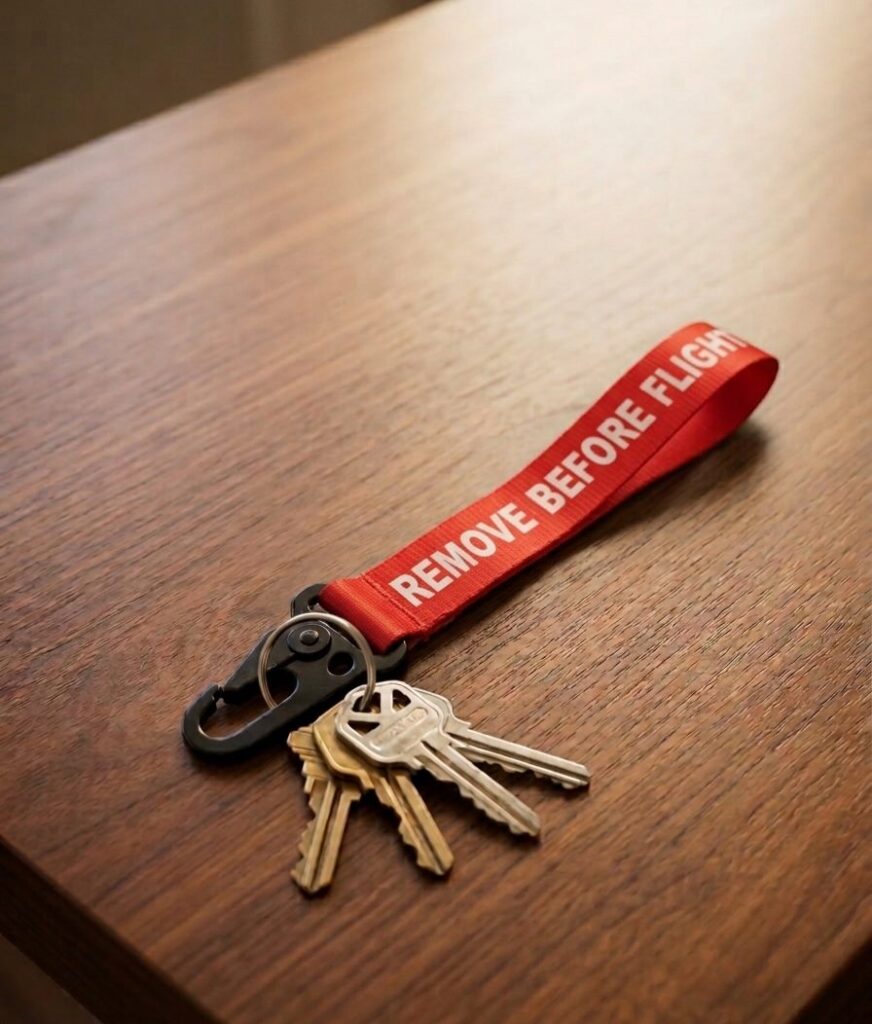 Remove Before Flight Metal Hook Keyring